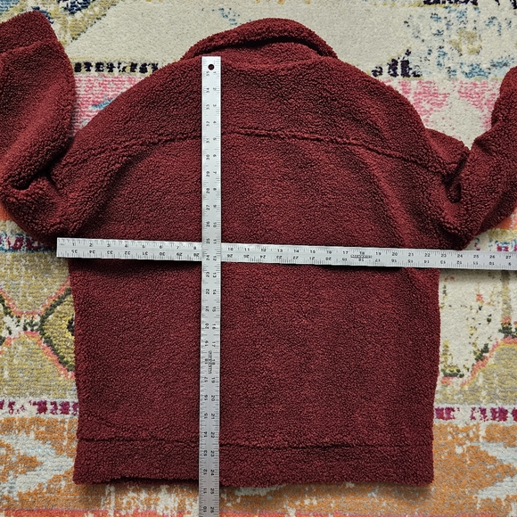 DIXXON Women's Petaluma Sherpa Jacket Oversized Small Button Down Red - Picture 8 of 14
